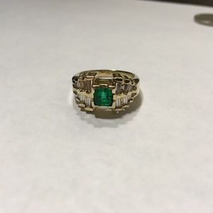 SOLD 14k Gold BJC Emerald Diamond Ring
